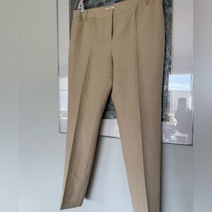 Calvin Klein Women’s Linen ankle pant in Beige/Light Khaki